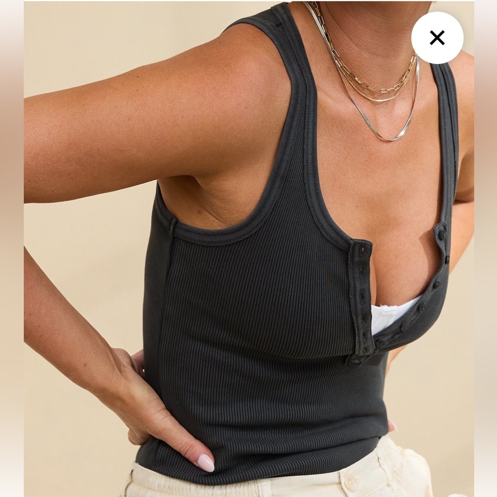 Aerie Tuck-It-In Henley Tank Top! 🦋🍒